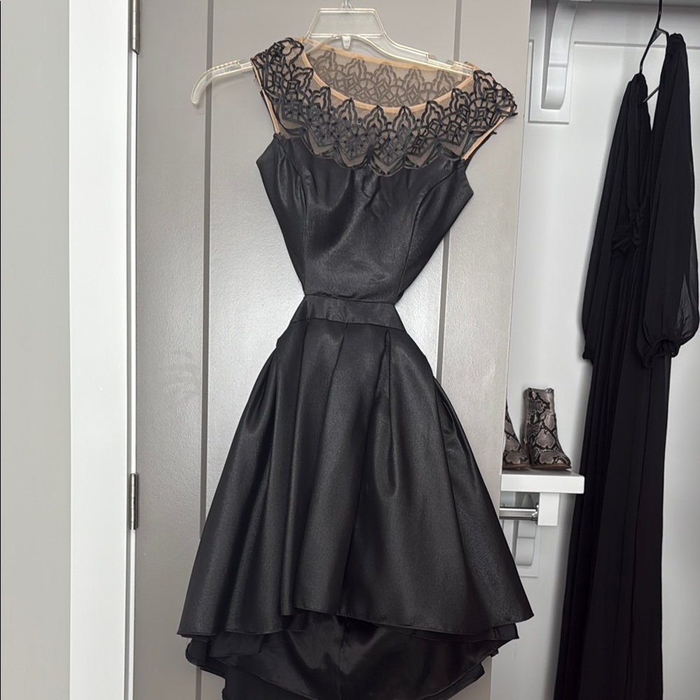 Sherri Hill Black Fit and Flare Cocktail Dress